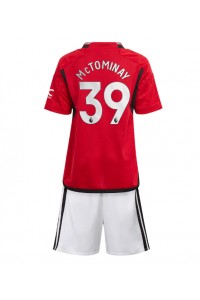 Manchester United Scott McTominay #39 Jalkapallovaatteet Lasten Kotipeliasu 2023-24 Lyhythihainen (+ Lyhyet housut)